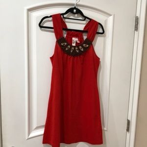 L8ter 100% polyester beautiful beaded dress size L